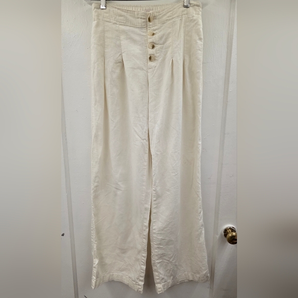 Sincerely Jules Linen-Blend Button Front Wide Leg Pants – Women’s Size M - Picture 2 of 12